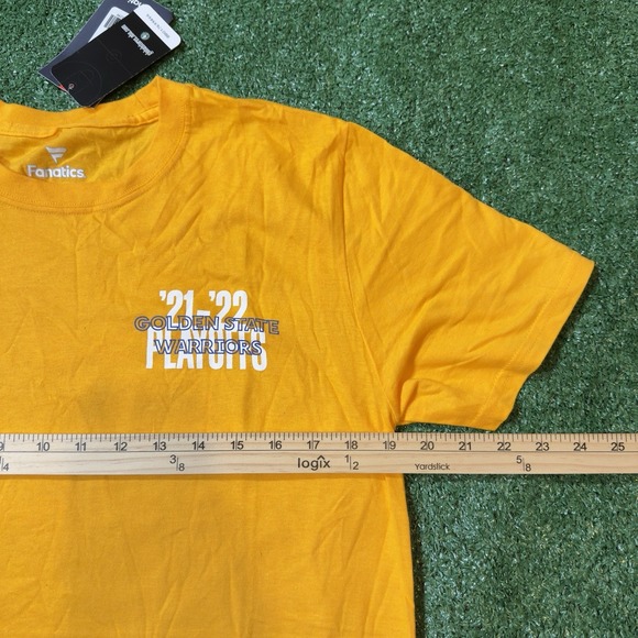 Golden State Warriors 2021/22‎ NBA Playoffs T-Shirt Medium Yellow NWT - Picture 4 of 6